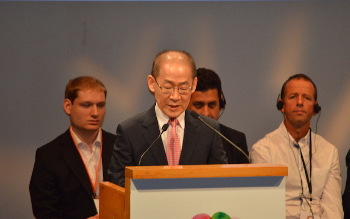 Hoesung Lee, président du Giec, lors de l'ouverture du Climate Chance